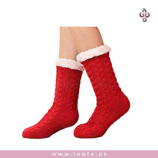 جوارب شتوية دافئة ومريحة جدا صوف ناعم ومبطن فرو موديلات عصرية ون سايز - متجر لقطة