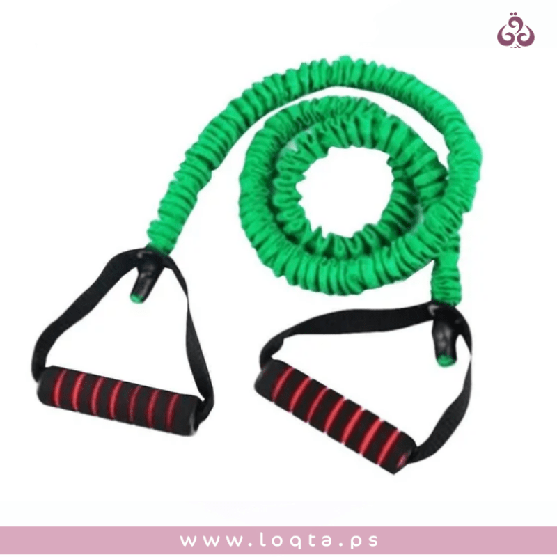 مجموعة أحبال مقاومة مطاط مغطي بالنسيج لتمارين العضلات قوة 6 كجم 1.2 م