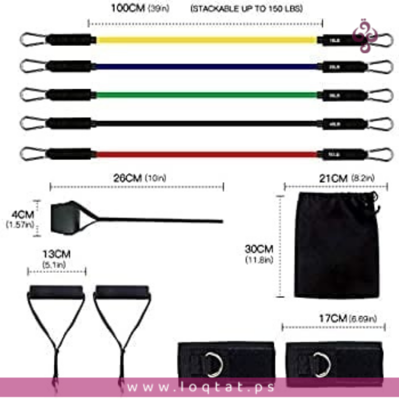 أحزمة التمارين من BHMS-SK01 عالية الجودة للتدريبات المنزلية و اليوغا 11 قطعة