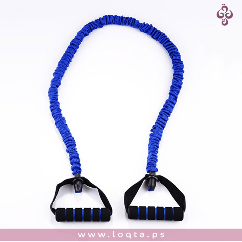 مجموعة أحبال مقاومة مطاط مغطي بالنسيج لتمارين العضلات قوة 6 كجم 1.2 م