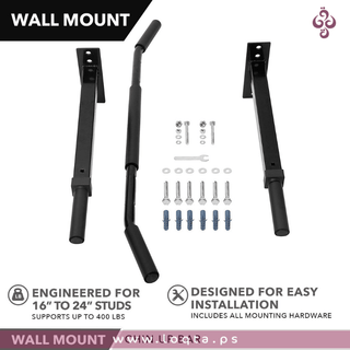 عقلة حائط حديد FITNESS MANIAC مثبتة بالحائط شديد التحمل مع أربعة مواضع للقبضة