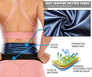 حزام ساونا لتنحيف منطقة البطن والخصر نسائي من ألياف مرنة أكثر تعرق مريح