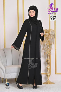 عباية صبايا خطين سترس أنيق خامة صيفية باردة خليجي مع شالة