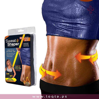 شباح نسائي ساونا من ألياف مرنة للتخلص من دهون البطن والخصر  أكثر تعرق مريح - متجر لقطة