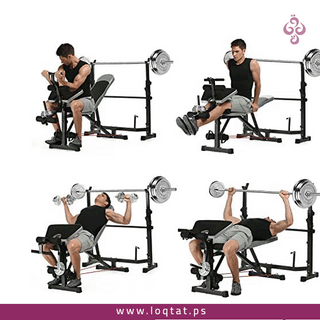 بنش اللياقة البدنية لرفع الأثقال وأداء عدد من التمرينات الرياضية أقدام مطاطية