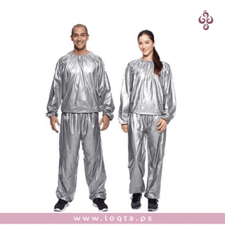 بدلة ساونا حرارية لاذابة الدهون لوزن مثالي وجسم رشيق بلوزة وبنطلون مقابض مطاطية - متجر لقطة