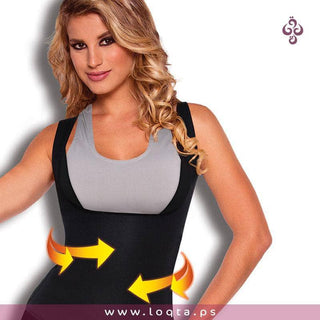 شباح نسائي ساونا من ألياف مرنة للتخلص من دهون البطن والخصر  أكثر تعرق مريح - متجر لقطة