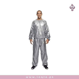 بدلة ساونا حرارية لاذابة الدهون لوزن مثالي وجسم رشيق بلوزة وبنطلون مقابض مطاطية - متجر لقطة