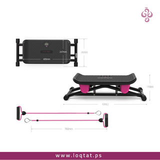 ستيبر التوازن قابل للانزلاق متعدد الاستخدامات لتمرين كامل للجسم مع أشرطة مرنة