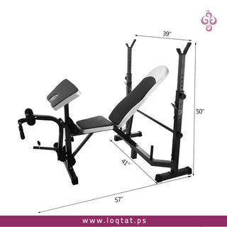 بنش اللياقة البدنية لرفع الأثقال وأداء عدد من التمرينات الرياضية أقدام مطاطية