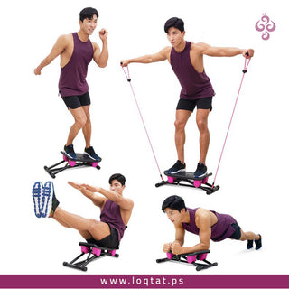 ستيبر التوازن قابل للانزلاق متعدد الاستخدامات لتمرين كامل للجسم مع أشرطة مرنة