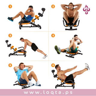 كرسي التمارين الرياضية من AB Rocketلتمارين البطن مريح للظهر والرقبة مقبض اسفنجي