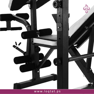 بنش اللياقة البدنية لرفع الأثقال وأداء عدد من التمرينات الرياضية أقدام مطاطية