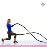 حبل تدريبات القوة عريض متين لتقوية العضلات وحرق الدهون قبضات مطاطية - متجر لقطة