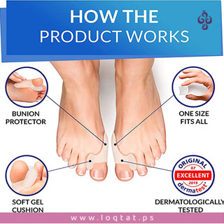 قطعة سيليكون لمعالجة انحراف اصبع القدم الكبير مريحة عملية زوج واحد