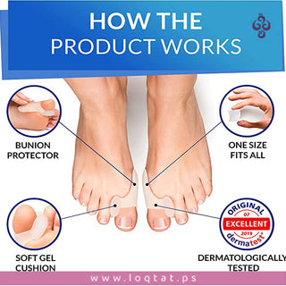 زوج من قطعة السيليكون لمعالجة انحراف اصبع القدم الكبير يمين ويسار