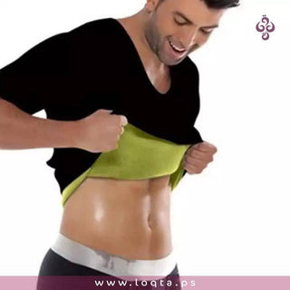 بلوزة رياضة رجالي نص كم  حرارية بمنطقة البطن والجوانب لرسم الخصر وتنحيف البطن - متجر لقطة