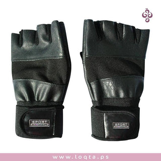 زوج من قفازات الجيم ورفع الأثقال للرياضيين حشوة لحماية مضاعفة حماية الأصابع وكف اليد - متجر لقطة