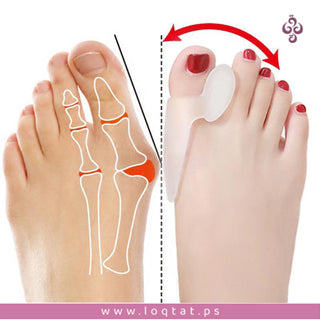 قطعة سيليكون لمعالجة انحراف اصبع القدم الكبير مريحة عملية زوج واحد