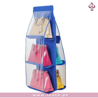 حافظة الحقائب المعلقة تتسع 6 قطع متينة استخدامات متعددة سهلة التخزين تصميم مزدوج