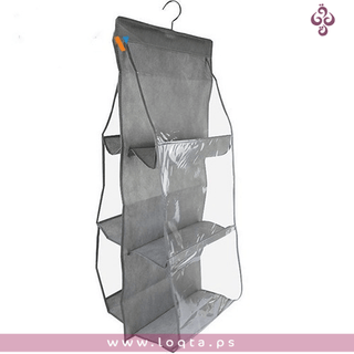 حافظة الحقائب المعلقة تتسع 6 قطع متينة استخدامات متعددة سهلة التخزين تصميم مزدوج