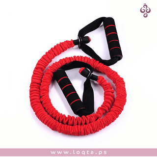 مجموعة أحبال مقاومة مطاط مغطي بالنسيج لتمارين العضلات قوة 6 كجم 1.2 م